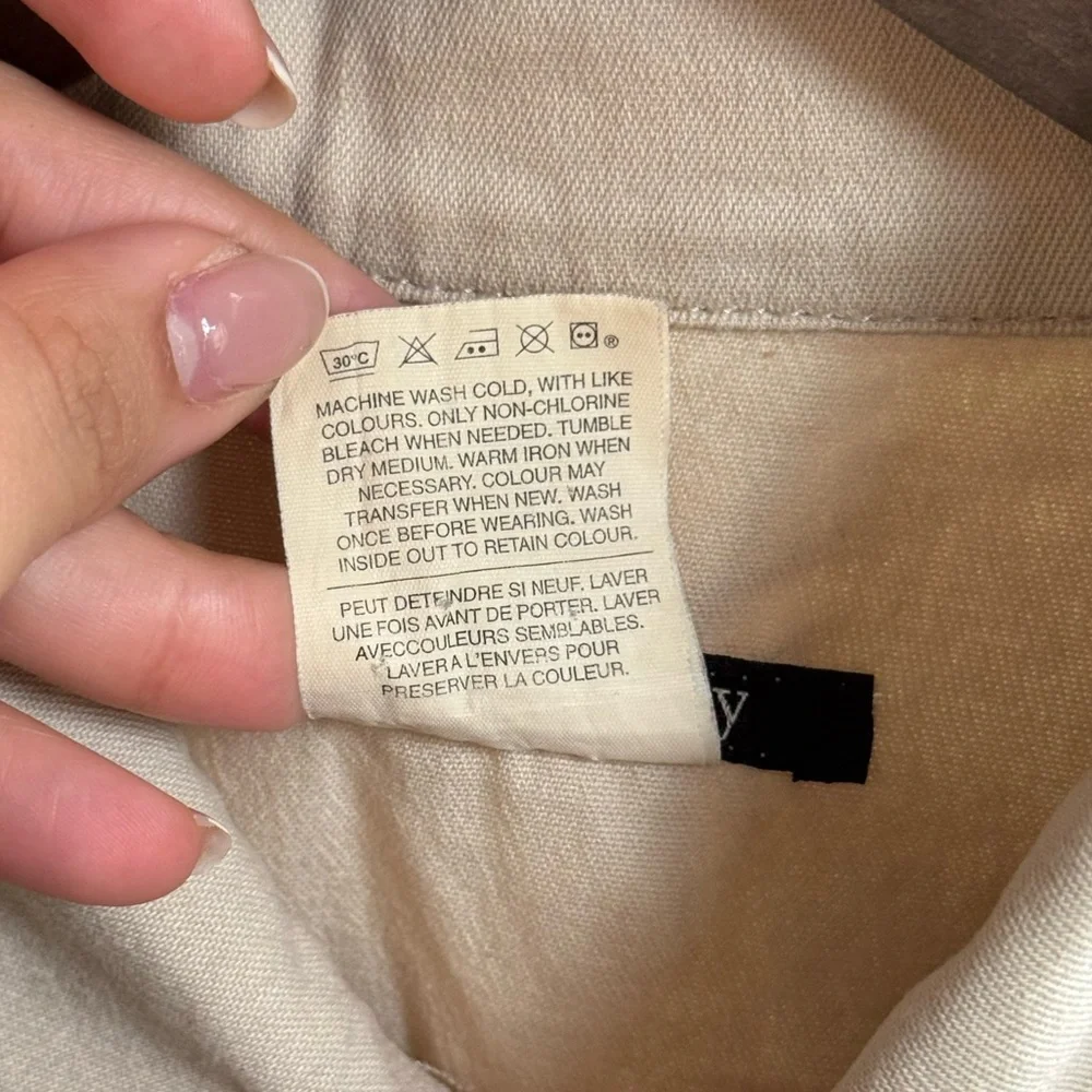 Theory Light Beige Jean Jacket | Large - Picture 3 of 5